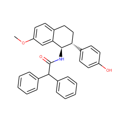 COc1ccc2c(c1)[C@H](NC(=O)C(c1ccccc1)c1ccccc1)[C@@H](c1ccc(O)cc1)CC2 ZINC000029410966