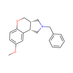 COc1ccc2c(c1)[C@H]1CN(Cc3ccccc3)C[C@H]1CO2 ZINC000026170708