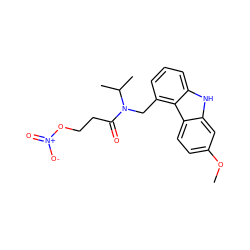 COc1ccc2c(c1)[nH]c1cccc(CN(C(=O)CCO[N+](=O)[O-])C(C)C)c12 ZINC000103255946