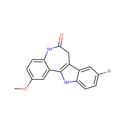 COc1ccc2c(c1)-c1[nH]c3ccc(Br)cc3c1CC(=O)N2 ZINC000045290714