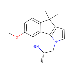 COc1ccc2c(c1)-c1c(ccn1C[C@H](C)N)C2(C)C ZINC000000020044