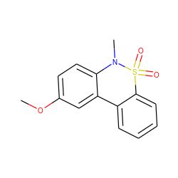 COc1ccc2c(c1)-c1ccccc1S(=O)(=O)N2C ZINC000000264486