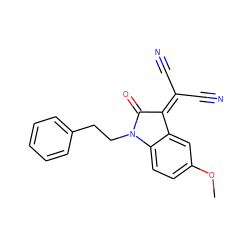 COc1ccc2c(c1)C(=C(C#N)C#N)C(=O)N2CCc1ccccc1 ZINC000005478283