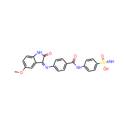 COc1ccc2c(c1)C(=Nc1ccc(C(=O)Nc3ccc([S@](=N)(=O)O)cc3)cc1)C(=O)N2 ZINC000653700267