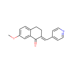 COc1ccc2c(c1)C(=O)/C(=C/c1ccncc1)CC2 ZINC000013824052