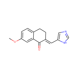 COc1ccc2c(c1)C(=O)/C(=C/c1cnc[nH]1)CC2 ZINC000038525815