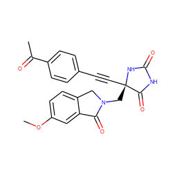 COc1ccc2c(c1)C(=O)N(C[C@@]1(C#Cc3ccc(C(C)=O)cc3)NC(=O)NC1=O)C2 ZINC000064560749