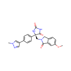 COc1ccc2c(c1)C(=O)N(C[C@@]1(c3ccc(-c4cnn(C)c4)cc3)NC(=O)NC1=O)C2 ZINC000058583204