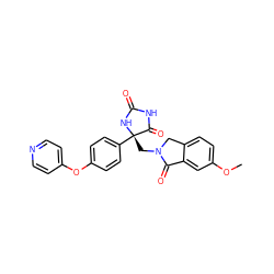 COc1ccc2c(c1)C(=O)N(C[C@@]1(c3ccc(Oc4ccncc4)cc3)NC(=O)NC1=O)C2 ZINC000058592423