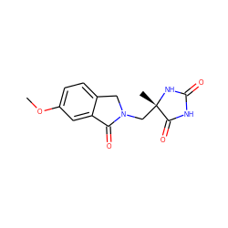 COc1ccc2c(c1)C(=O)N(C[C@]1(C)NC(=O)NC1=O)C2 ZINC000049112046