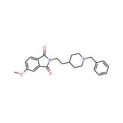 COc1ccc2c(c1)C(=O)N(CCC1CCN(Cc3ccccc3)CC1)C2=O ZINC000003814223