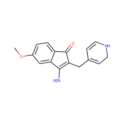 COc1ccc2c(c1)C(N)=C(CC1=CCNC=C1)C2=O ZINC000049089866