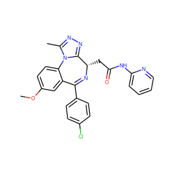 COc1ccc2c(c1)C(c1ccc(Cl)cc1)=N[C@@H](CC(=O)Nc1ccccn1)c1nnc(C)n1-2 ZINC000096284854