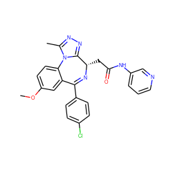 COc1ccc2c(c1)C(c1ccc(Cl)cc1)=N[C@@H](CC(=O)Nc1cccnc1)c1nnc(C)n1-2 ZINC000096284853