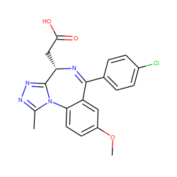 COc1ccc2c(c1)C(c1ccc(Cl)cc1)=N[C@@H](CC(=O)O)c1nnc(C)n1-2 ZINC000096284850