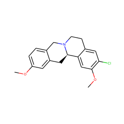 COc1ccc2c(c1)C[C@@H]1c3cc(OC)c(Cl)cc3CCN1C2 ZINC000096930017