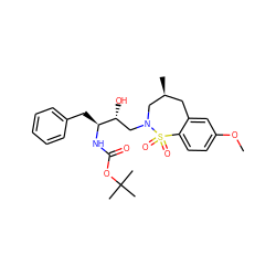COc1ccc2c(c1)C[C@H](C)CN(C[C@@H](O)[C@H](Cc1ccccc1)NC(=O)OC(C)(C)C)S2(=O)=O ZINC000072125828