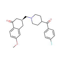 COc1ccc2c(c1)C[C@H](CN1CCC(C(=O)c3ccc(F)cc3)CC1)CC2=O ZINC000013589201