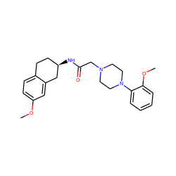 COc1ccc2c(c1)C[C@H](NC(=O)CN1CCN(c3ccccc3OC)CC1)CC2 ZINC000027553333