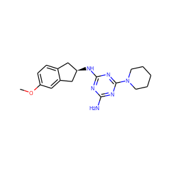 COc1ccc2c(c1)C[C@H](Nc1nc(N)nc(N3CCCCC3)n1)C2 ZINC000013800835