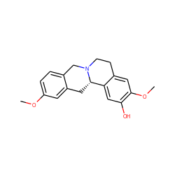 COc1ccc2c(c1)C[C@H]1c3cc(O)c(OC)cc3CCN1C2 ZINC000084710463
