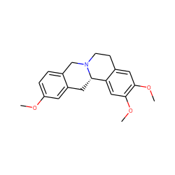 COc1ccc2c(c1)C[C@H]1c3cc(OC)c(OC)cc3CCN1C2 ZINC000084728224