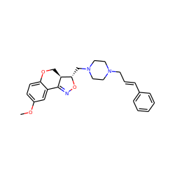 COc1ccc2c(c1)C1=NO[C@@H](CN3CCN(C/C=C/c4ccccc4)CC3)[C@@H]1CO2 ZINC000022930604