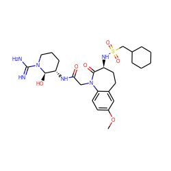 COc1ccc2c(c1)CC[C@H](NS(=O)(=O)CC1CCCCC1)C(=O)N2CC(=O)N[C@H]1CCCN(C(=N)N)[C@@H]1O ZINC000026576378