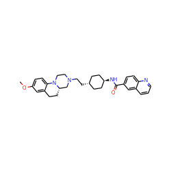 COc1ccc2c(c1)CC[C@H]1CN(CC[C@H]3CC[C@H](NC(=O)c4ccc5ncccc5c4)CC3)CCN21 ZINC000253638616