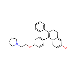 COc1ccc2c(c1)CCC(c1ccccc1)=C2c1ccc(OCCN2CCCC2)cc1 ZINC000000538045