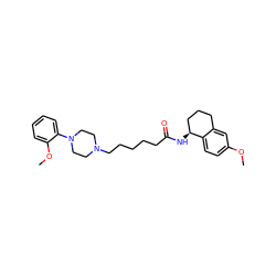 COc1ccc2c(c1)CCC[C@@H]2NC(=O)CCCCCN1CCN(c2ccccc2OC)CC1 ZINC000013586515