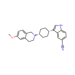 COc1ccc2c(c1)CCN([C@H]1CC[C@@H](c3c[nH]c4ccc(C#N)cc43)CC1)C2 ZINC000100890147