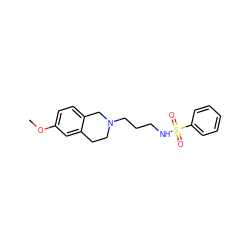 COc1ccc2c(c1)CCN(CCCNS(=O)(=O)c1ccccc1)C2 ZINC000013584486