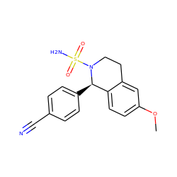 COc1ccc2c(c1)CCN(S(N)(=O)=O)[C@@H]2c1ccc(C#N)cc1 ZINC000073168966