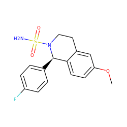 COc1ccc2c(c1)CCN(S(N)(=O)=O)[C@@H]2c1ccc(F)cc1 ZINC000073142055