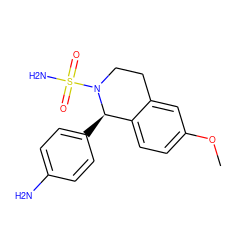 COc1ccc2c(c1)CCN(S(N)(=O)=O)[C@@H]2c1ccc(N)cc1 ZINC000073196747