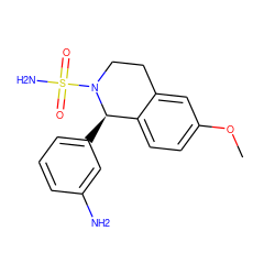 COc1ccc2c(c1)CCN(S(N)(=O)=O)[C@@H]2c1cccc(N)c1 ZINC000073168842