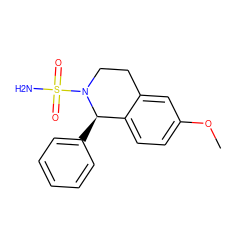 COc1ccc2c(c1)CCN(S(N)(=O)=O)[C@@H]2c1ccccc1 ZINC000073388715