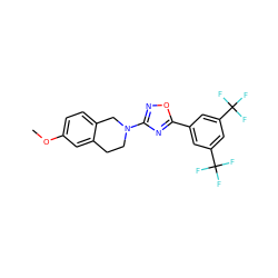 COc1ccc2c(c1)CCN(c1noc(-c3cc(C(F)(F)F)cc(C(F)(F)F)c3)n1)C2 ZINC000073196784