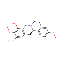 COc1ccc2c(c1)CCN1Cc3c(cc(OC)c(OC)c3OC)C[C@H]21 ZINC000208101548