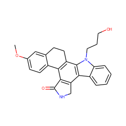 COc1ccc2c(c1)CCc1c-2c2c(c3c4ccccc4n(CCCO)c13)CNC2=O ZINC000040393014