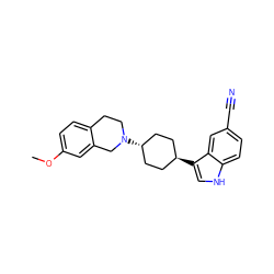 COc1ccc2c(c1)CN([C@H]1CC[C@H](c3c[nH]c4ccc(C#N)cc43)CC1)CC2 ZINC000100890136