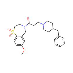 COc1ccc2c(c1)CN(C(=O)CCN1CCC(Cc3ccccc3)CC1)CCS2(=O)=O ZINC000035283511