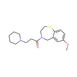 COc1ccc2c(c1)CN(C(=O)CCN1CCCCC1)CCS2 ZINC000035284293