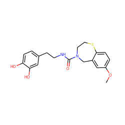 COc1ccc2c(c1)CN(C(=O)NCCc1ccc(O)c(O)c1)CCS2 ZINC000035284656