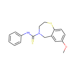 COc1ccc2c(c1)CN(C(=S)Nc1ccccc1)CCS2 ZINC000035283057