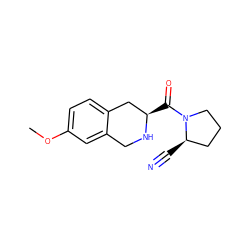 COc1ccc2c(c1)CN[C@H](C(=O)N1CCC[C@H]1C#N)C2 ZINC000028393856