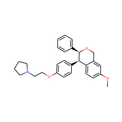 COc1ccc2c(c1)CO[C@H](c1ccccc1)[C@@H]2c1ccc(OCCN2CCCC2)cc1 ZINC000028336547