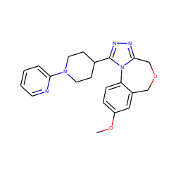 COc1ccc2c(c1)COCc1nnc(C3CCN(c4ccccn4)CC3)n1-2 ZINC000072123449