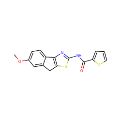 COc1ccc2c(c1)Cc1sc(NC(=O)c3cccs3)nc1-2 ZINC000000463985